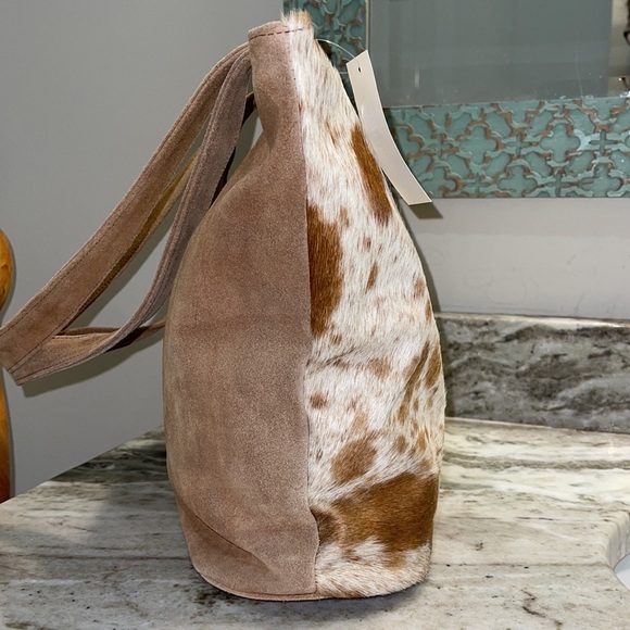 David Jeffery Cow Hide Shoulder Bag Tote - Picture 12 of 14